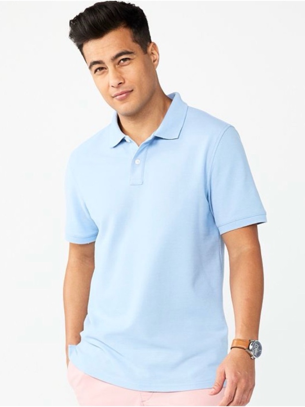 Sonoma Light Blue Men’s 2 Button Classic Polo Shirt